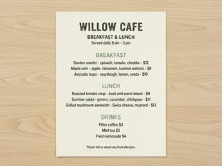 SynthID removed: Café menu and fine print